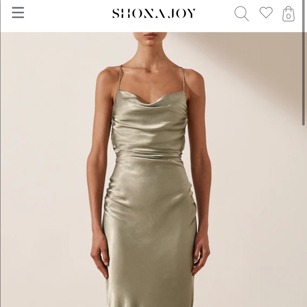 Shona Joy LA LUNE LACE BACK MAXI DRESS - SAGE